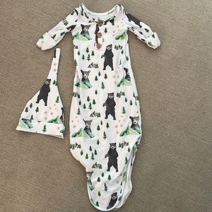 Caden Lane Woodland Baby Boy Knotted Gown 0-3 Months